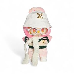 Labubu 6pc Fashion LV Cream & Green Outfit (Doll Not Included)